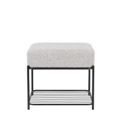 MILOU Tabouret Rectangulaire En Tissu Et Métal -Meubles Soldes Magasin tabouret rectangulaire tissu metal milou 1