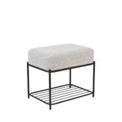 MILOU Tabouret Rectangulaire En Tissu Et Métal -Meubles Soldes Magasin tabouret rectangulaire tissu metal milou 2