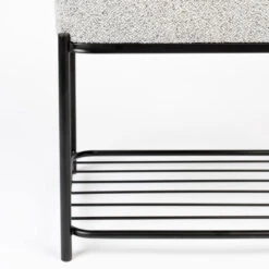 MILOU Tabouret Rectangulaire En Tissu Et Métal -Meubles Soldes Magasin tabouret rectangulaire tissu metal milou 4