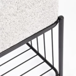 MILOU Tabouret Rectangulaire En Tissu Et Métal -Meubles Soldes Magasin tabouret rectangulaire tissu metal milou 5