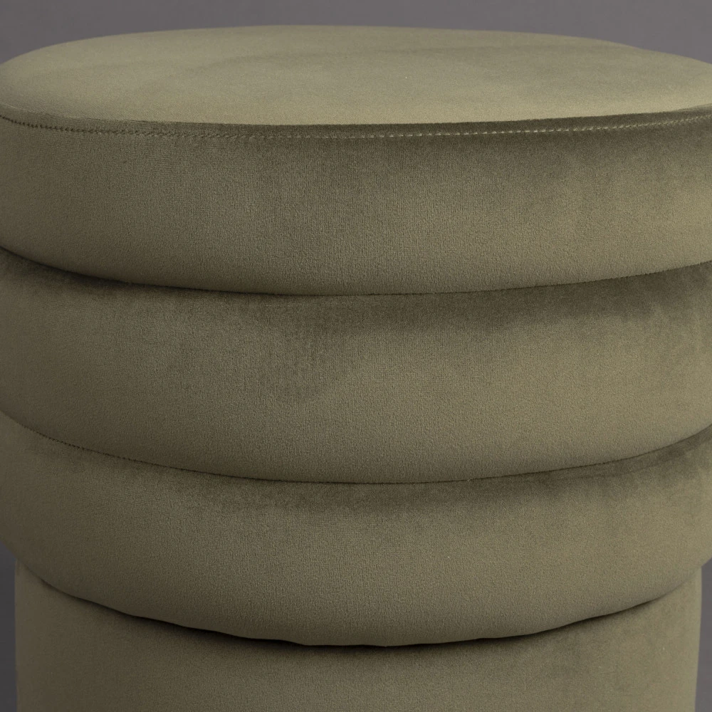 ADITI Tabouret Rond En Velours ø40cm 5 ADITI Tabouret Rond En Velours ø40cm – Image 3