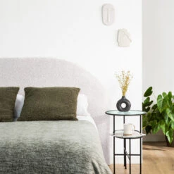 NOUSSA Tête De Lit En Tissu Bouclette Demi-lune L170cm