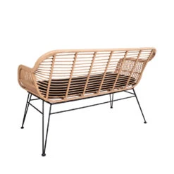 TRIESTE Banquette Indoor/outdoor Aspect Rotin Et Métal Avec Coussin -Meubles Soldes Magasin trieste banquette indoor outdoor aspect rotin metal house nordic 4