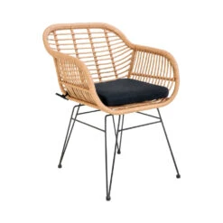 TRIESTE Lot De 2 Fauteuils Indoor/outdoor Aspect Rotin Et Métal Avec Coussin -Meubles Soldes Magasin trieste lot 2 fauteuils indoor outdoor aspect rotin metal house nordic 3