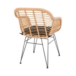 TRIESTE Lot De 2 Fauteuils Indoor/outdoor Aspect Rotin Et Métal Avec Coussin -Meubles Soldes Magasin trieste lot 2 fauteuils indoor outdoor aspect rotin metal house nordic 5