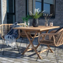 TRIESTE Lot De 2 Fauteuils Indoor/outdoor Aspect Rotin Et Métal Avec Coussin -Meubles Soldes Magasin trieste lot 2 fauteuils indoor outdoor aspect rotin metal house nordic 7