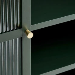 BJORN Vaisselier 2 Portes En Verre Strié Et Métal H140cm -Meubles Soldes Magasin vaisselier 2 portes verre strie metal h140cm bjorn 5