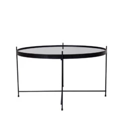 VENEZIA Table Basse En Verre Et Métal ø70xh40cm -Meubles Soldes Magasin venezia table basse verre metal house nordic 3