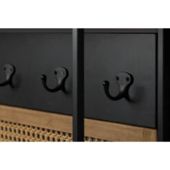 LANGRES Vestiaire D'entrée Avec Miroir En Métal Et Cannage -Meubles Soldes Magasin vestiaire d entree avec miroir en metal et cannage dutchbone langres 5