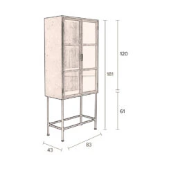CHISEL Vitrine 2 Portes En Bois Recyclé 19 CHISEL Vitrine 2 Portes En Bois Recyclé -Meubles Soldes Magasin vitrine 2 portes bois recycle dutchbone chisel 8