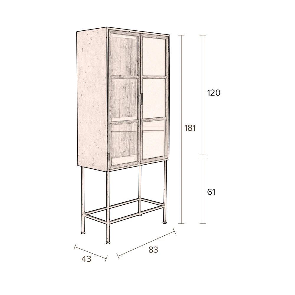 CHISEL Vitrine 2 Portes En Bois Recyclé 11 CHISEL Vitrine 2 Portes En Bois Recyclé – Image 9