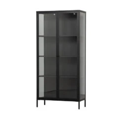 PRECIOUS Vitrine 2 Portes En Métal 90x190cm -Meubles Soldes Magasin vitrine 2 portes metal 90x190cm woood precious 1