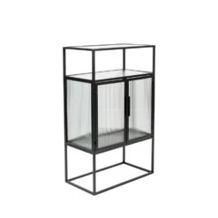 BOLI Vitrine 2 Portes En Métal Et Verre Trempé 105x65cm -Meubles Soldes Magasin vitrine 2 portes metal verre trempe 105x65cm dutchbone boli 2