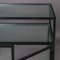 BOLI Vitrine 2 Portes En Métal Et Verre Trempé 105x65cm -Meubles Soldes Magasin vitrine 2 portes metal verre trempe 105x65cm dutchbone boli 5