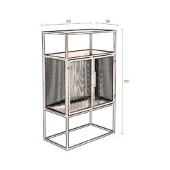 BOLI Vitrine 2 Portes En Métal Et Verre Trempé 105x65cm -Meubles Soldes Magasin vitrine 2 portes metal verre trempe 105x65cm dutchbone boli 9
