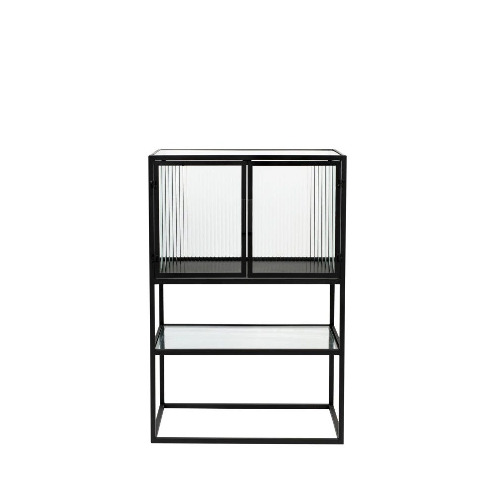 BOLI Vitrine 2 Portes En Métal Et Verre Trempé 90x60cm 4 BOLI Vitrine 2 Portes En Métal Et Verre Trempé 90x60cm – Image 2