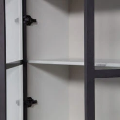 BASIC Vitrine 4 Portes En Bois Et Métal H230cm -Meubles Soldes Magasin vitrine 4 portes bois metal h230cm vtwonen basic 5