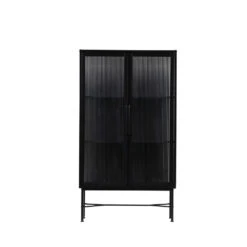 ZION Vitrine En Métal Et Verre Strié -Meubles Soldes Magasin vitrine metal verre strie woood zion 1