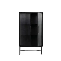 ZION Vitrine En Métal Et Verre Strié -Meubles Soldes Magasin vitrine metal verre strie woood zion 2