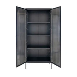 ADELAIDE Vitrine En Verre Et Métal H180cm -Meubles Soldes Magasin vitrine verre metal h180cm house nordic adelaide 4